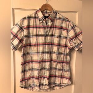 Men’s Ralph Lauren Short Sleeve Plaid Shirt Slim Large
